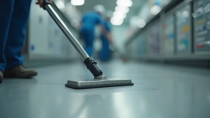 Professionele vloerreiniging in een kantooromgeving