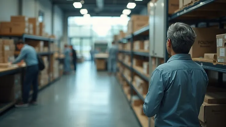 Schoonmaker aan het werk in een kantoorruimte