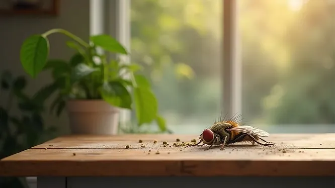 Fles ecologisch schoonmaakmiddel op houten tafel